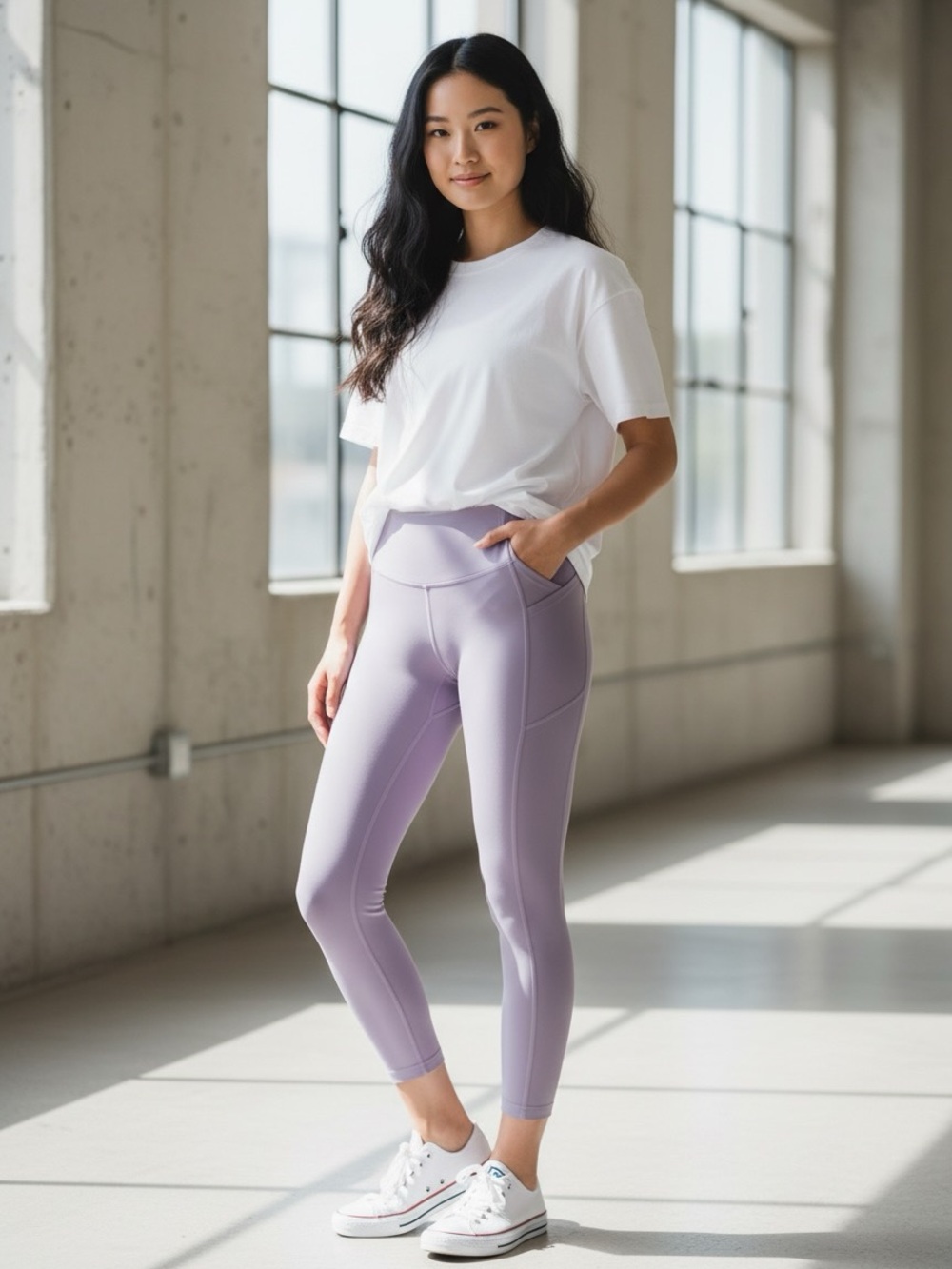 lululemon athletica Lavender High-Rise Pocket Crop Leggings